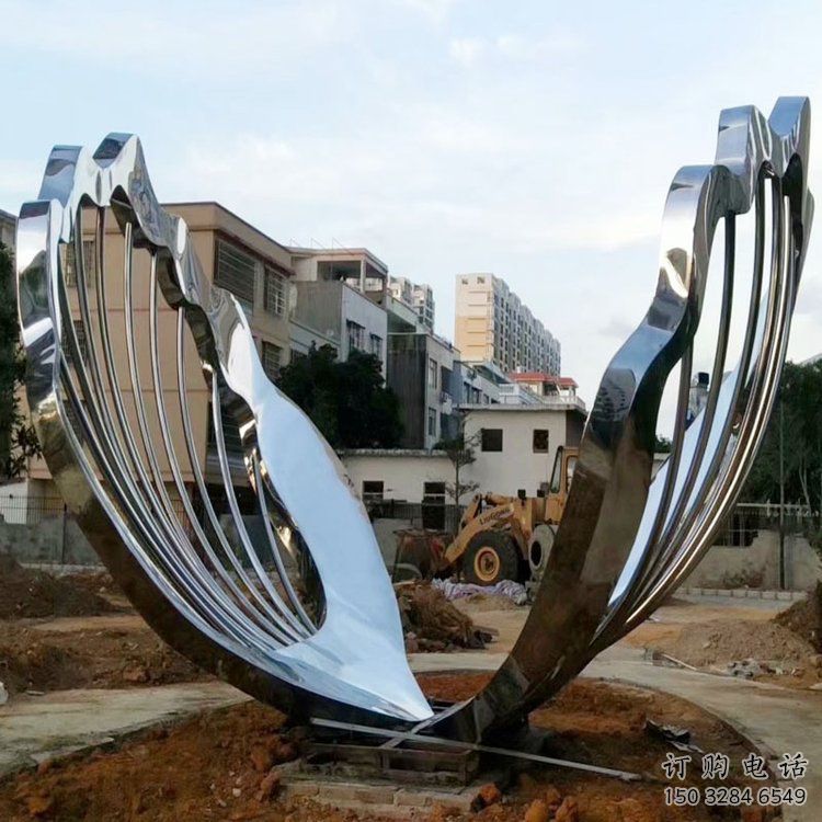 鏡面貝殼雕塑廠家 大型擺件 廣場(chǎng)不銹鋼貝殼雕塑廠