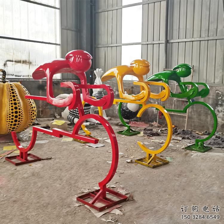 幾何賽車(chē)雕塑廠家 公園小品 烤漆不銹鋼賽車(chē)雕塑廠
