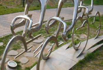 公園賽車(chē)雕塑廠家 戶外擺件 鏡面不銹鋼賽車(chē)雕塑加工
