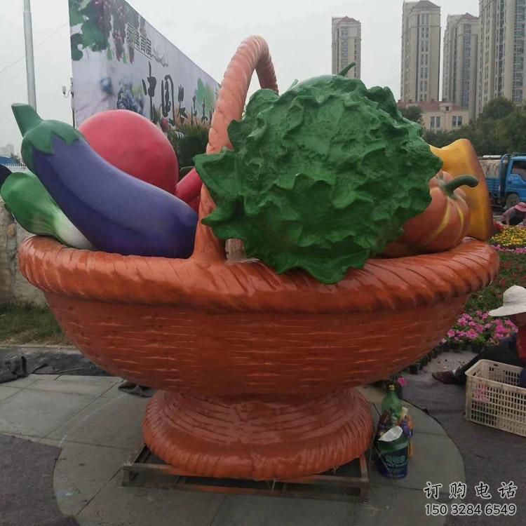 大型菜籃子雕塑廠家 彩繪小品 戶(hù)外不銹鋼菜籃子雕塑廠