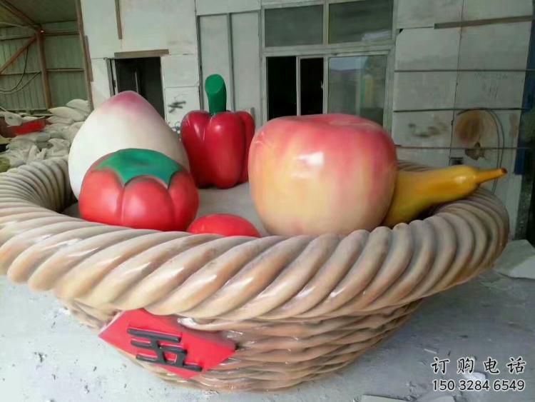中式菜籃子雕塑廠家 現(xiàn)代小品 游樂場不銹鋼菜籃子雕塑廠