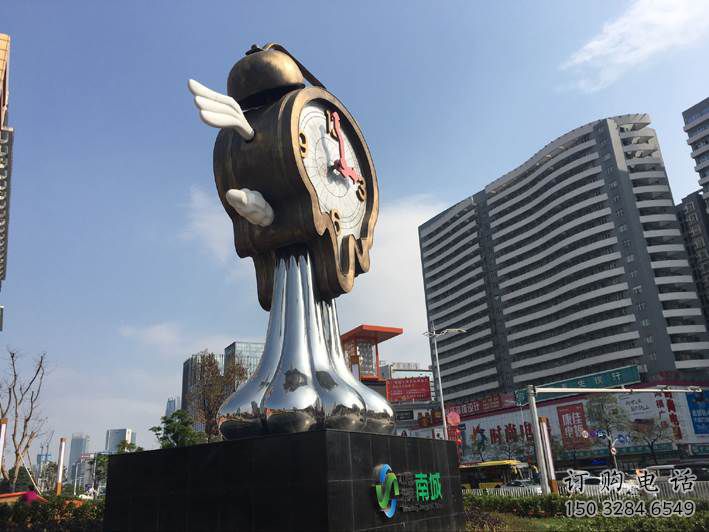 創(chuàng)意鐘表雕塑廠(chǎng)家 戶(hù)外小品 公園不銹鋼鐘表雕塑廠(chǎng)