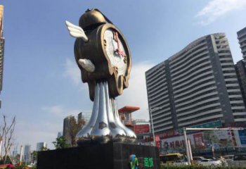 創(chuàng)意鐘表雕塑廠(chǎng)家 戶(hù)外小品 公園不銹鋼鐘表雕塑廠(chǎng)