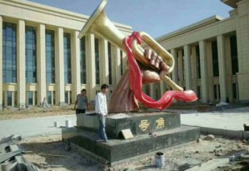 幾何喇叭雕塑廠家 創(chuàng)意小品 現(xiàn)代不銹鋼喇叭雕塑生產(chǎn)
