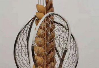 大型麥穗雕塑廠家 廣場(chǎng)小品 烤漆不銹鋼麥穗雕塑定制