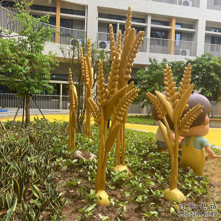 抽象青稞雕塑廠家 創(chuàng)意小品 戶(hù)外公園不銹鋼青稞雕塑
