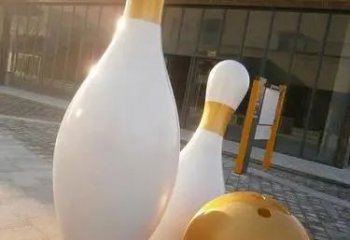 幾何保齡球雕塑廠家 幼兒園小品 大門(mén)口保齡球雕塑廠