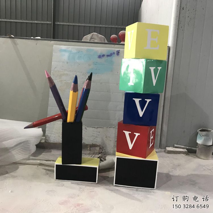 戶外鉛筆雕塑廠家 噴漆小品 校園不銹鋼鉛筆雕塑廠