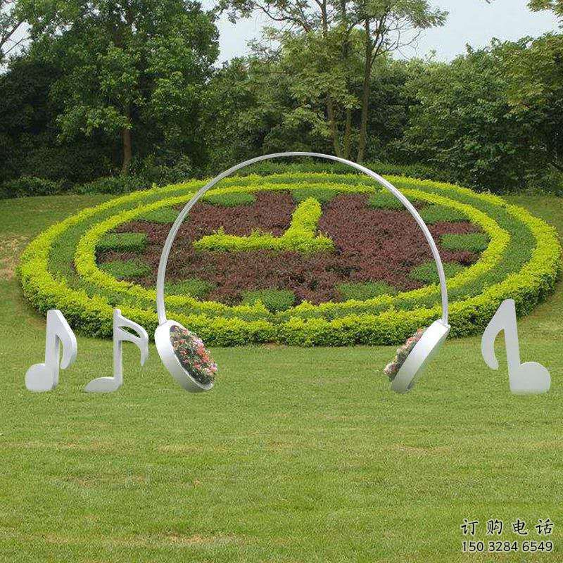 房地產(chǎn)耳機(jī)雕塑廠家 公園抽象擺件 鍛造不銹鋼耳機(jī)雕塑廠