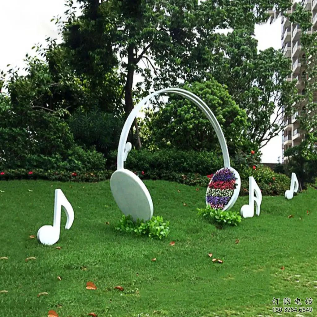 中式耳麥雕塑廠家 現(xiàn)代公園小品 游樂場(chǎng)不銹鋼耳麥雕塑廠