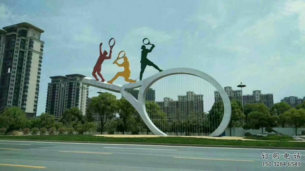 大型網(wǎng)球拍雕塑廠家 鍛造小品 抽象不銹鋼網(wǎng)球拍雕塑廠