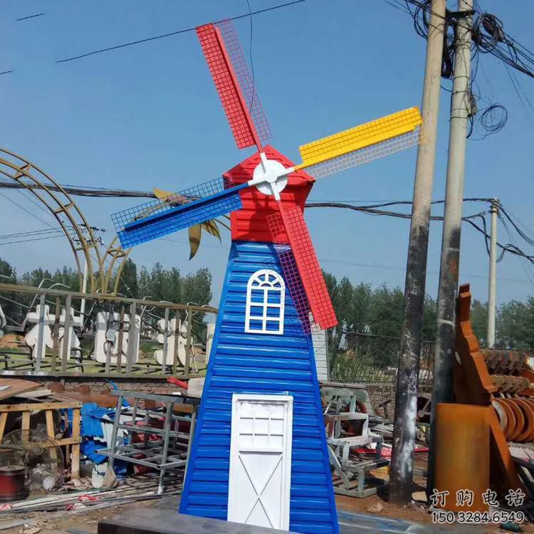 幾何大風(fēng)車雕塑廠家 幼兒園小品 彩繪大風(fēng)車雕塑價格