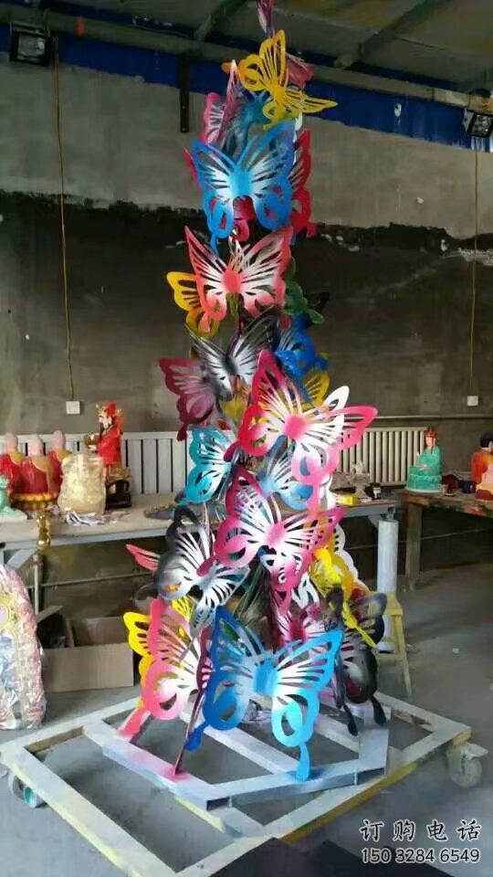 現(xiàn)代蝴蝶樹(shù)雕塑廠家 大型別墅區(qū)擺件 烤漆不銹鋼蝴蝶樹(shù)雕塑廠