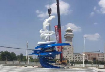 現(xiàn)代龍卷風雕塑廠家 大型別墅區(qū)擺件 抽象不銹鋼龍卷風雕塑廠