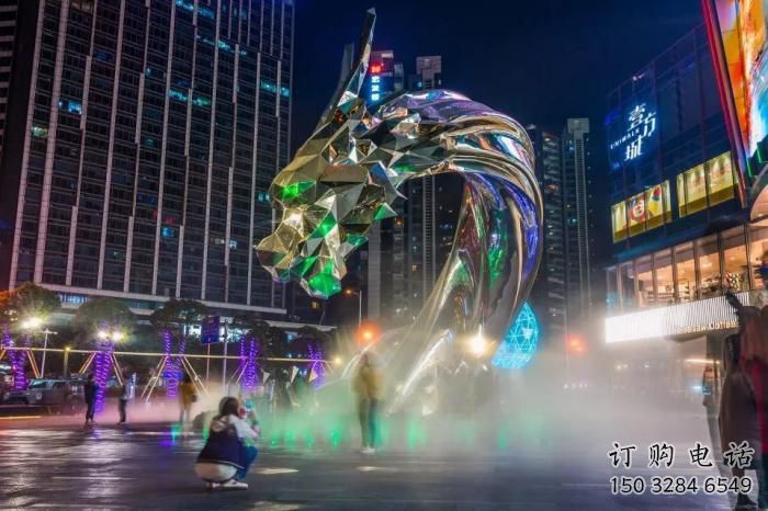 現(xiàn)代龍頭雕塑廠家 大型別墅區(qū)擺件 戶外不銹鋼龍頭雕塑廠