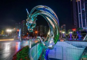 創(chuàng)意龍頭雕塑廠家 戶外抽象小品 公園不銹鋼龍頭雕塑廠