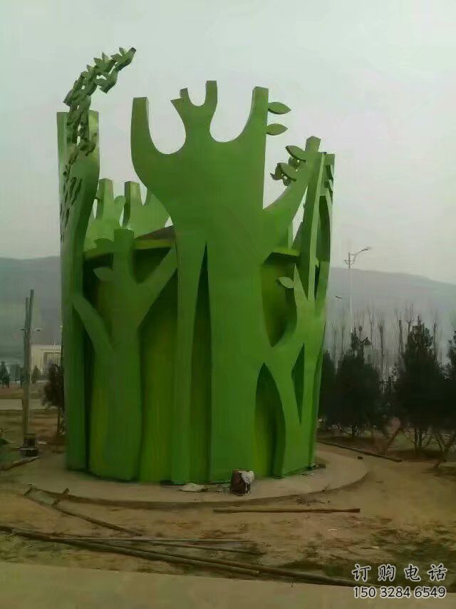 抽象白樺樹雕塑廠家 現(xiàn)代小品 戶外不銹鋼白樺樹雕塑廠