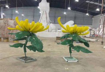 創(chuàng)意菊花雕塑廠家 烤漆小品 公園不銹鋼菊花雕塑廠