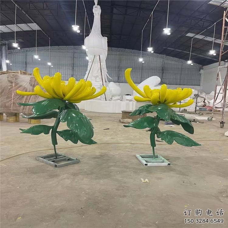 仿古菊花雕塑廠家 草地小品 房地產(chǎn)不銹鋼菊花雕塑廠