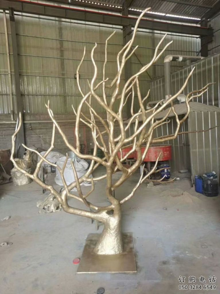 庭院樹(shù)干雕塑廠家 草地小品 鍛造不銹鋼樹(shù)干雕塑廠