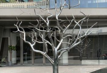 異形枯樹枝雕塑廠家 現代廣場小品 大型不銹鋼枯樹枝雕塑廠