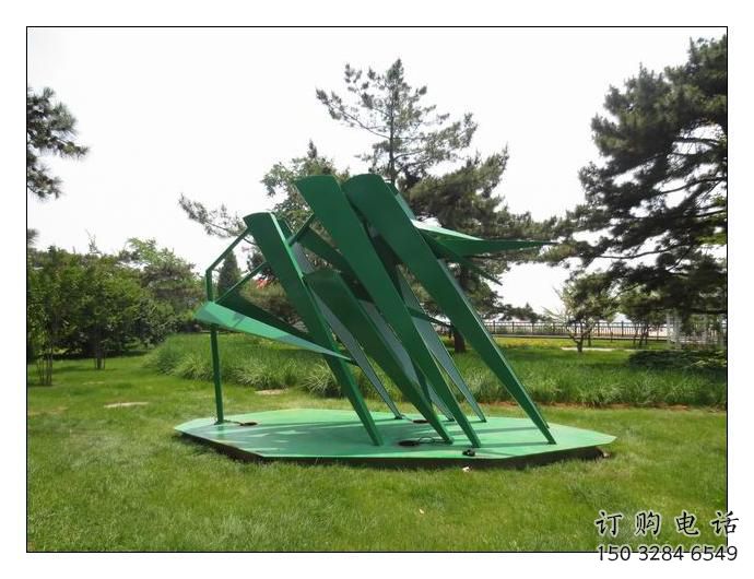 廣場(chǎng)竹葉雕塑廠家 公園烤漆小品 現(xiàn)代不銹鋼竹葉雕塑廠
