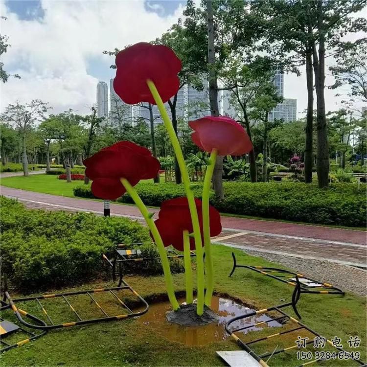 房地產(chǎn)玫瑰雕塑廠家 烤漆擺件 鍛造不銹鋼玫瑰雕塑廠