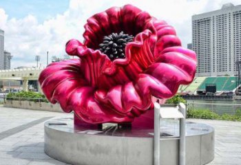 電鍍玫瑰雕塑廠家 園林?jǐn)[件 抽象不銹鋼玫瑰雕塑價(jià)格