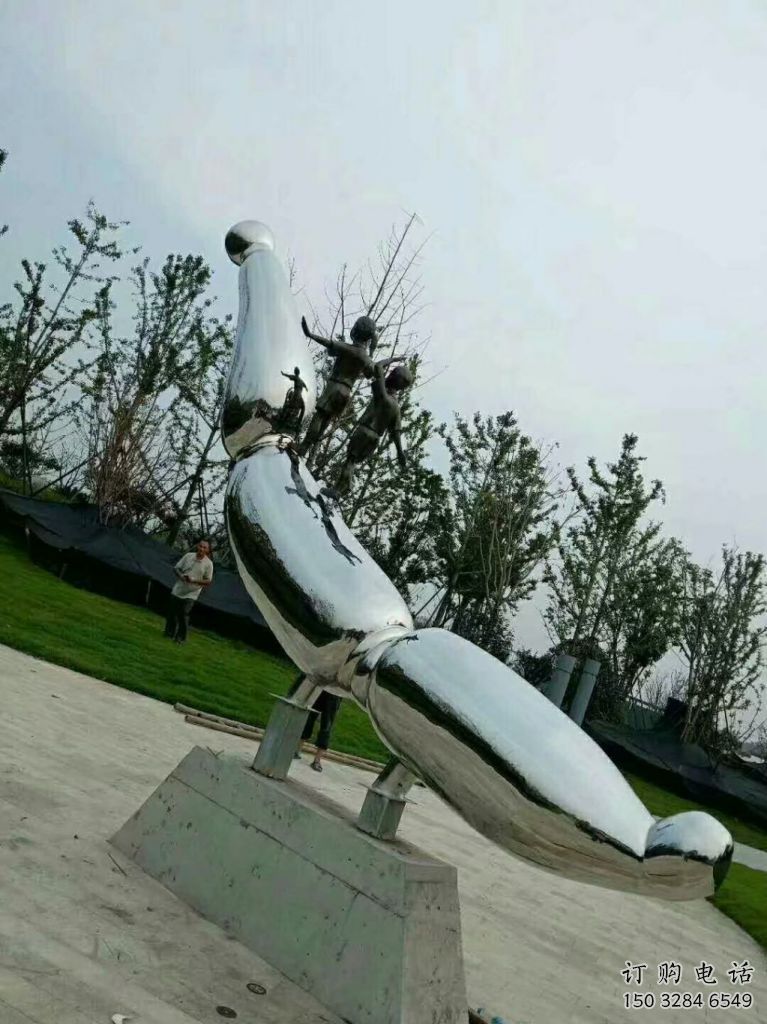 現(xiàn)代蓮藕雕塑廠家 大型別墅區(qū)擺件 抽象不銹鋼蓮藕雕塑廠