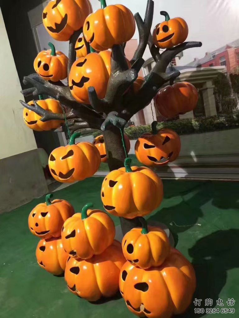 廣場(chǎng)南瓜雕塑廠家 仿真小品 彩繪不銹鋼南瓜雕塑廠