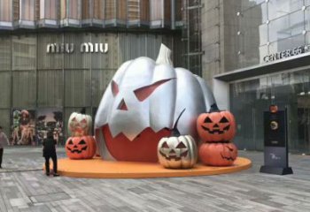 街頭南瓜雕塑廠家 大型別墅區(qū)擺件 戶外不銹鋼南瓜雕塑價(jià)格