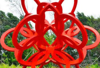 烤漆花環(huán)雕塑廠家 公園小品 戶外不銹鋼花環(huán)雕塑廠