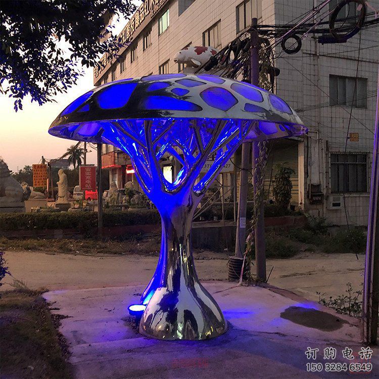 抽象樹(shù)冠雕塑廠家 創(chuàng)意小品 公園不銹鋼樹(shù)冠雕塑廠