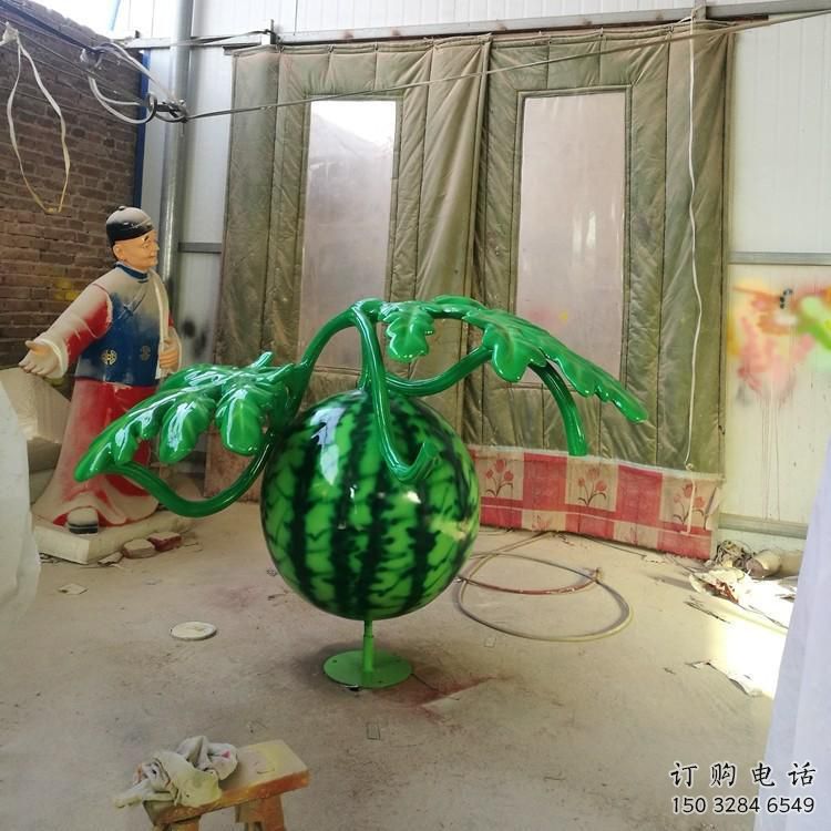 仿真西瓜雕塑廠家 現代擺件 大型不銹鋼西瓜雕塑廠