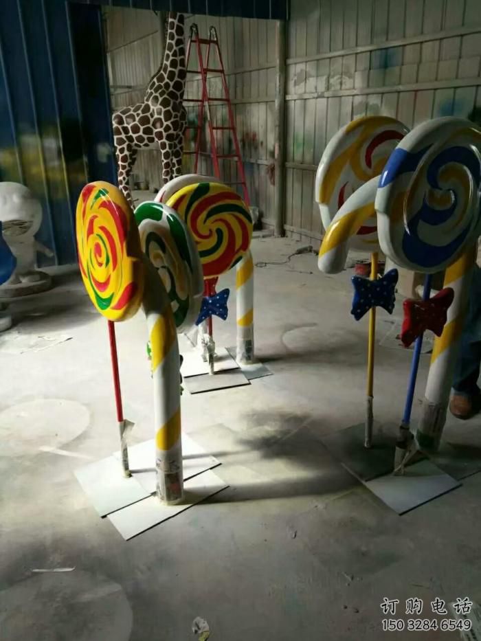 幾何棒棒糖雕塑廠家 幼兒園小品 仿真棒棒糖雕塑報(bào)價(jià)