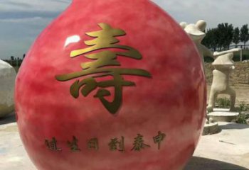 現(xiàn)代壽桃雕塑廠家 仿真擺件 大型壽桃雕塑廠