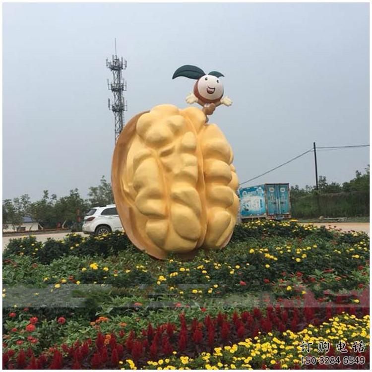 中式核桃雕塑廠家 公園小品 游樂(lè)場(chǎng)核桃雕塑廠