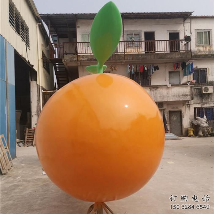 抽象橘子雕塑廠家 街頭小品 戶外彩繪橘子雕塑廠