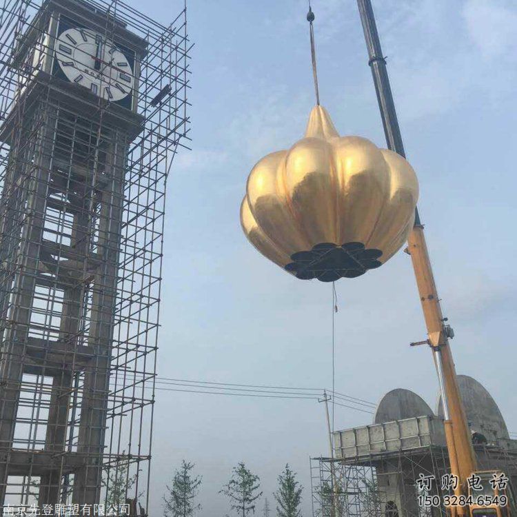 鏡面大蒜雕塑廠家 烤漆大型擺件 戶(hù)外不銹鋼大蒜雕塑廠