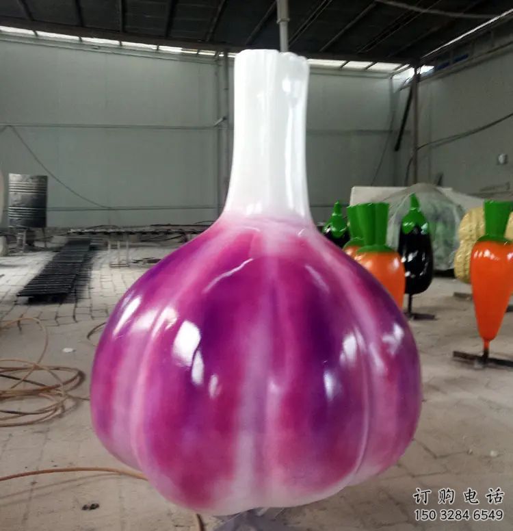抽象大蒜雕塑廠家 仿真彩繪小品 廣場(chǎng)大蒜雕塑廠