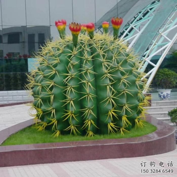 彩繪仙人掌雕塑廠家 創(chuàng)意擺件 街頭仙人掌雕塑制作