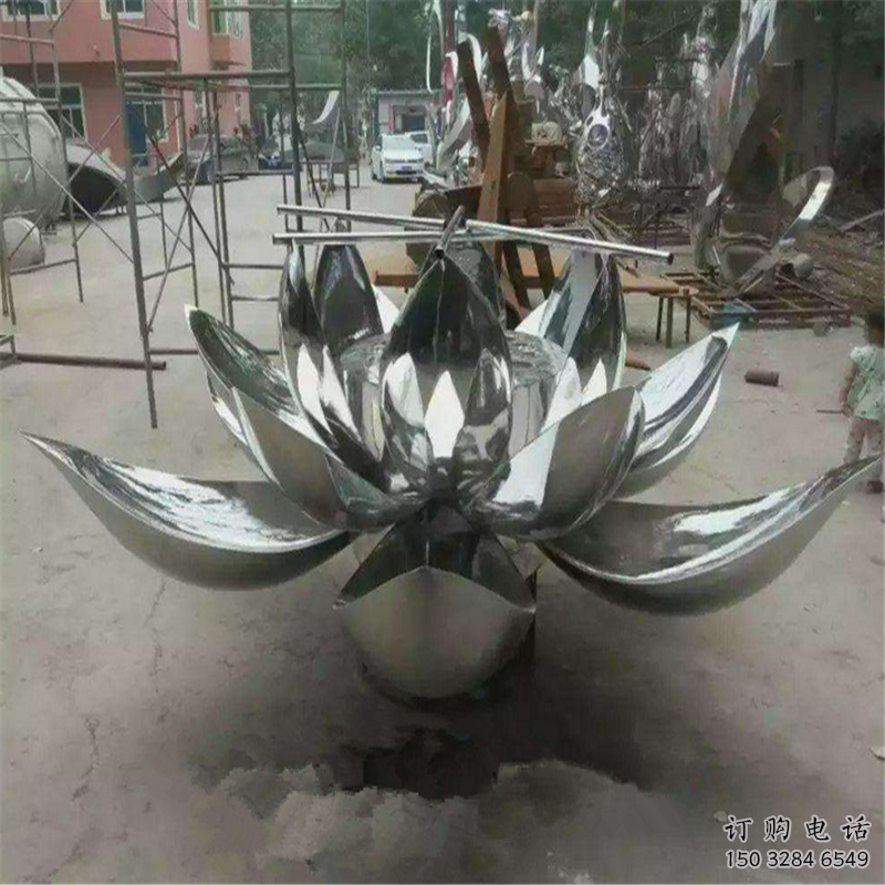 鏡面并蒂蓮雕塑廠家 大型擺件 現(xiàn)代不銹鋼并蒂蓮雕塑廠