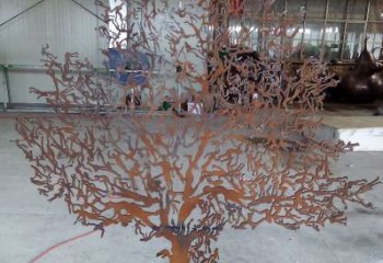 彩繪搖錢(qián)樹(shù)雕塑廠家 鏤空擺件 街頭不銹鋼搖錢(qián)樹(shù)雕塑廠