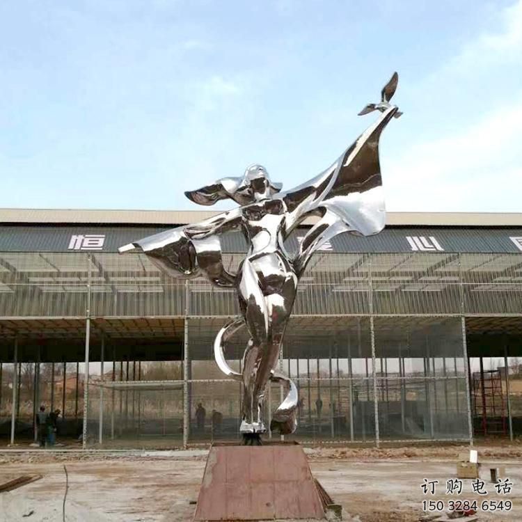 創(chuàng)意美女雕塑廠家 廣場小品 公園不銹鋼美女雕塑廠