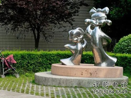 鏡面小孩雕塑廠家 大型擺件 游樂場(chǎng)不銹鋼小孩雕塑廠