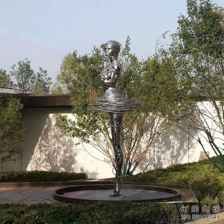 異形女子雕塑廠家 現(xiàn)代公園小品  創(chuàng)意不銹鋼女子雕塑工廠
