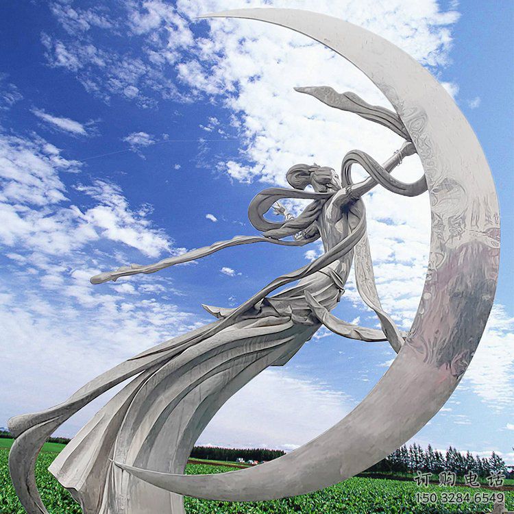 創(chuàng)意飛天雕塑廠家 風(fēng)景區(qū)小品 公園不銹鋼飛天雕塑廠
