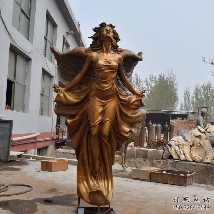 步行街天使雕塑廠家 游樂場(chǎng)小品 歐式不銹鋼天使雕塑價(jià)格