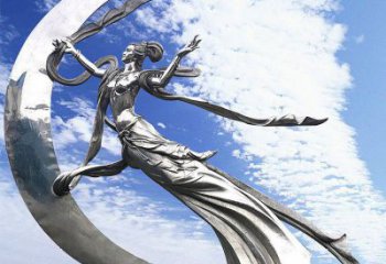 現代飛天雕塑廠家 大型別墅區(qū)擺件 大型不銹鋼飛天雕塑制作