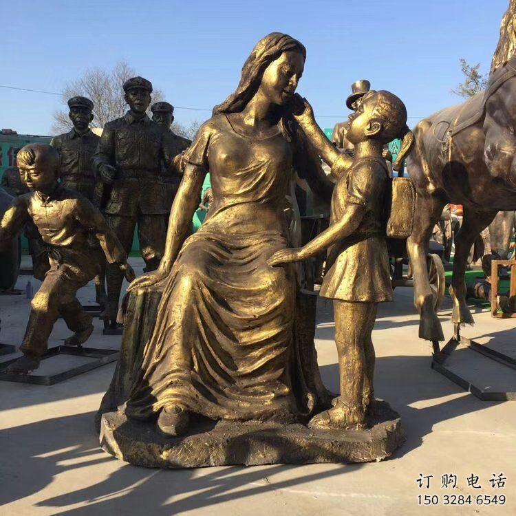 公園母愛雕塑廠家 戶外擺件 現(xiàn)代不銹鋼母愛雕塑廠